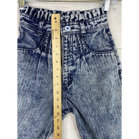 Vtg Panhandle Slim Jeans Womens 3/4 Acid Wash Pleated Ruffle Rodeo Cowgirl USA - Picture 6 of 13